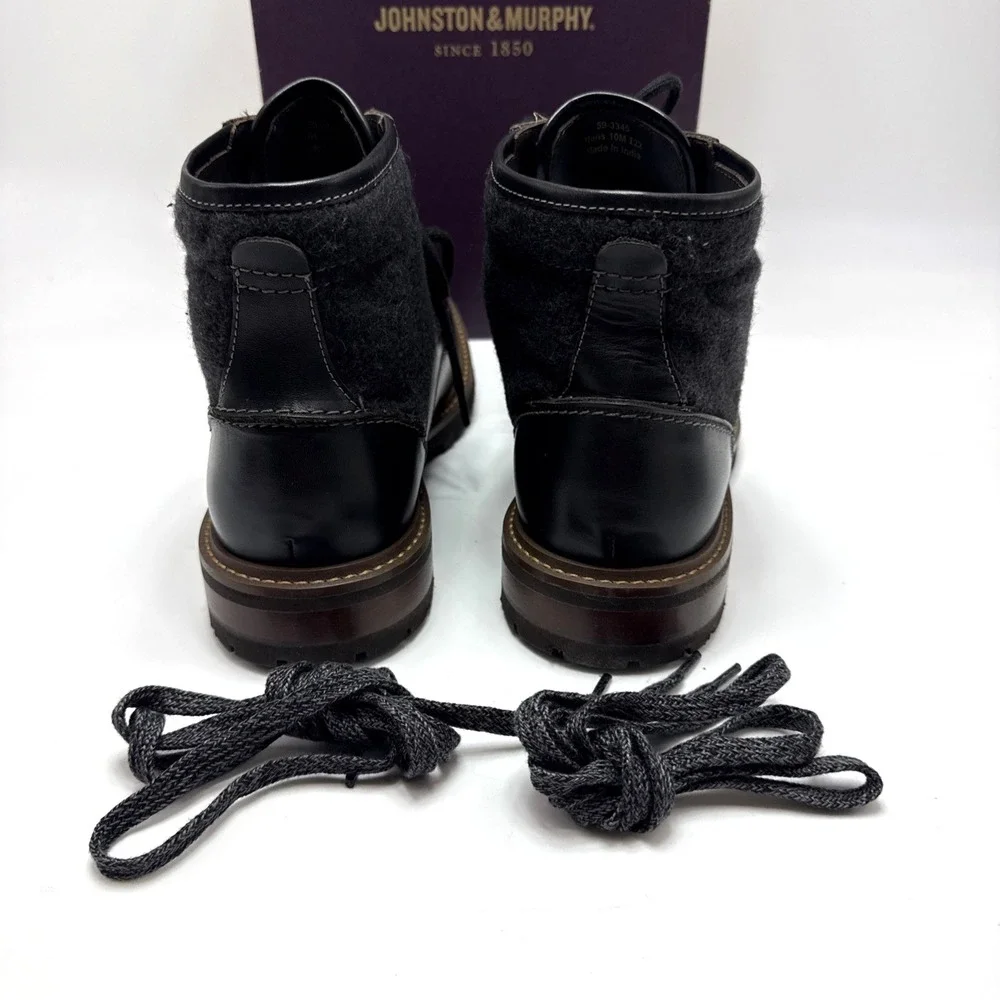 Johnston & Murphy Chadwick Plain Toe Boots Shoes Mens Size 10 M Black